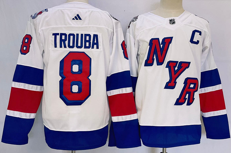 Men's New York Rangers Jacob Trouba #8 White Game Jerseys