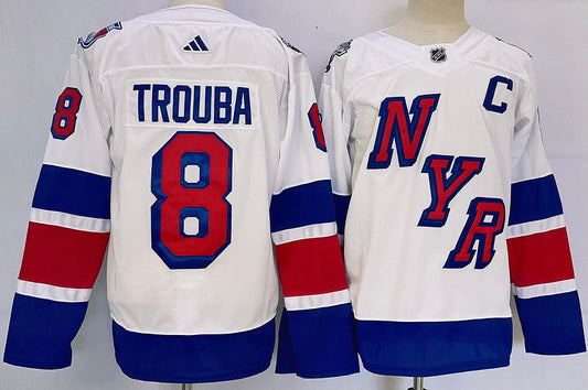Men's New York Rangers Jacob Trouba #8 White Game Jerseys