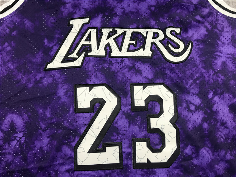 Men's Los Angeles Lakers LeBron James #23 Purple Galaxy Swingman Jerseys