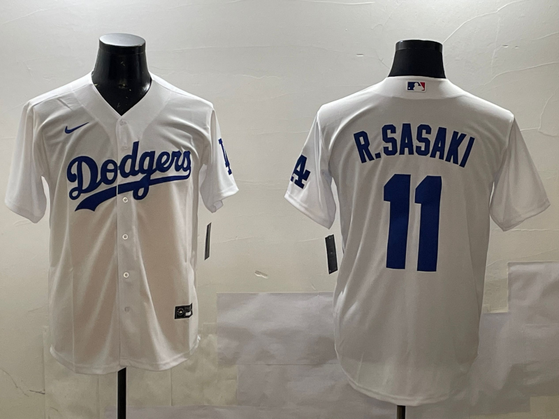 Men's Los Angeles Dodgers Roki Sasaki #11 White Home Replica Player Jerseys