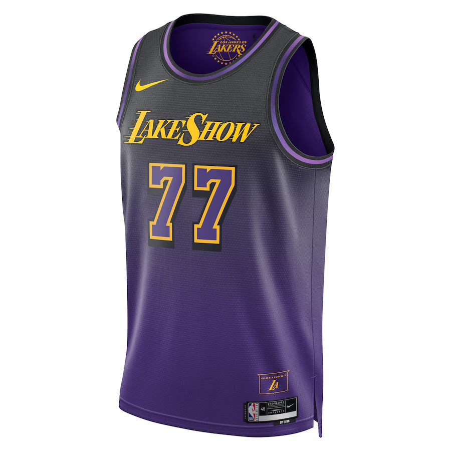 Los Angeles Lakers Nike City Edition Swingman Jersey 2024 - Purple - Luka Don��i��