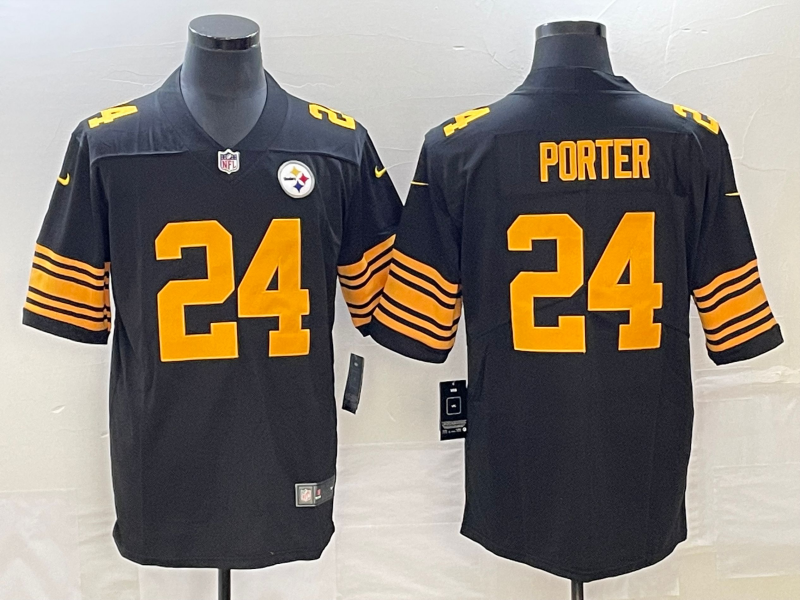 Men's Pittsburgh Steelers Joey Porter Jr. #24 Black Game Player Jerseys