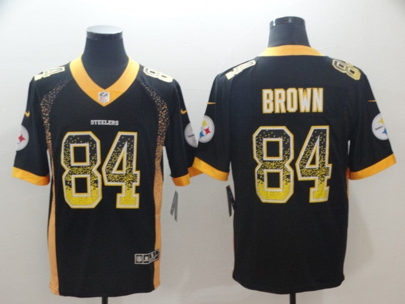Men's Pittsburgh Steelers Antonio Brown #84 Black Player Jerseys