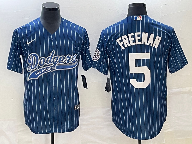 Men's Los Angeles Dodgers Freddie Freeman #5 Blue Player Jerseys Joint Edition