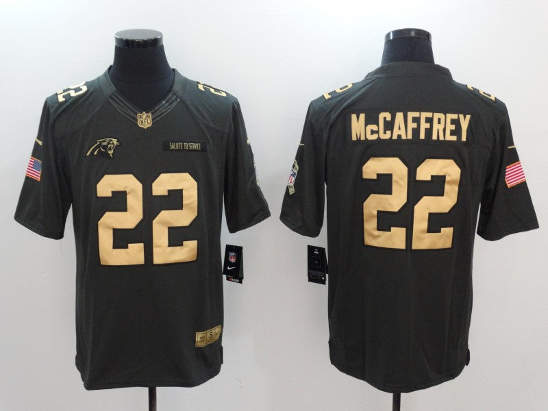 Men's Carolina Panthers Christian McCaffrey #22 Black Alternate Player Game Jerseys