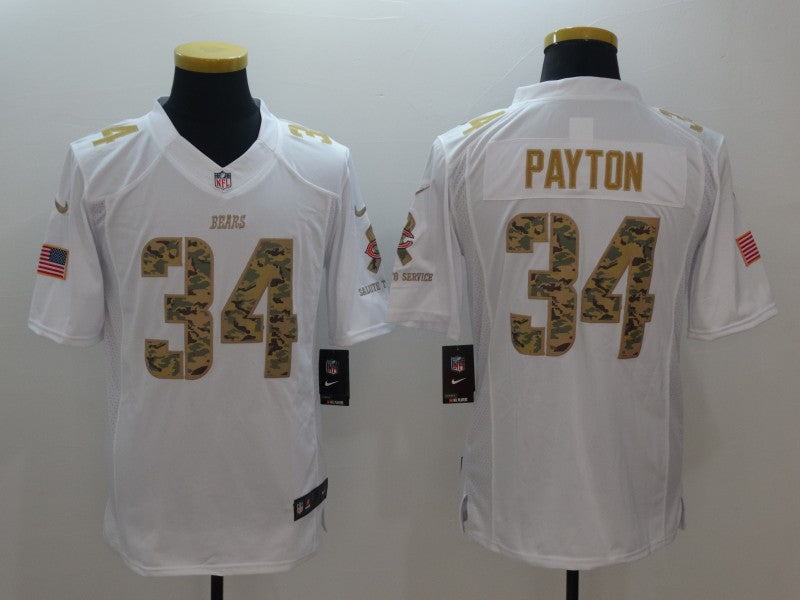 Men's Chicago Bears Walter Payton #34 White Game Jerseys