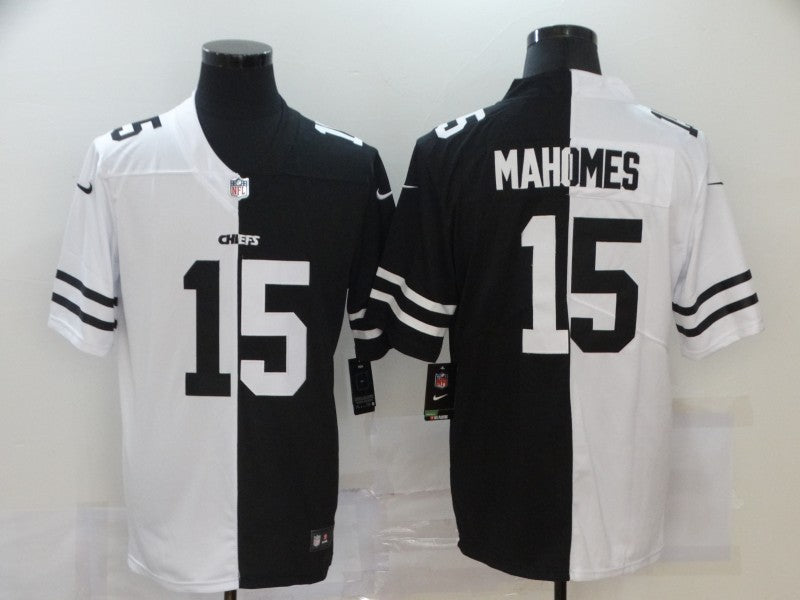 Men's Kansas City Chiefs Patrick Mahomes #15 Black/White Game Jerseys
