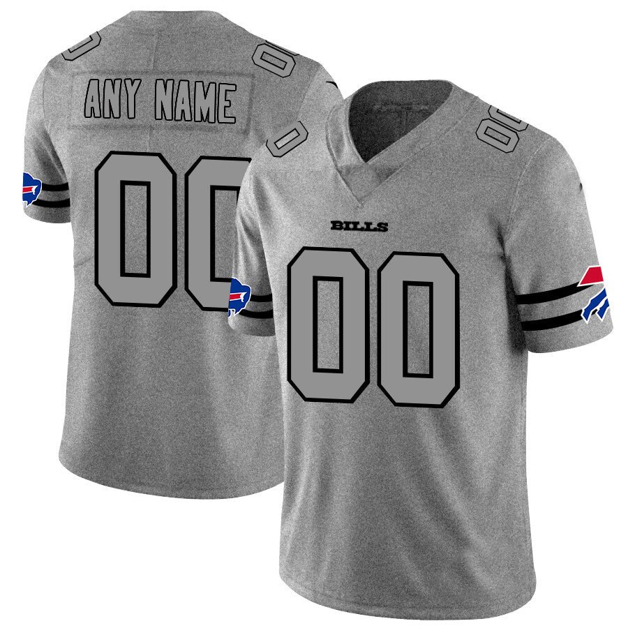 Custom1 Buffalo Bills 2019 Gray Gridiron Gray Vapor Untouchable Limited Jerseys Stitched Jerseys Football Jerseys