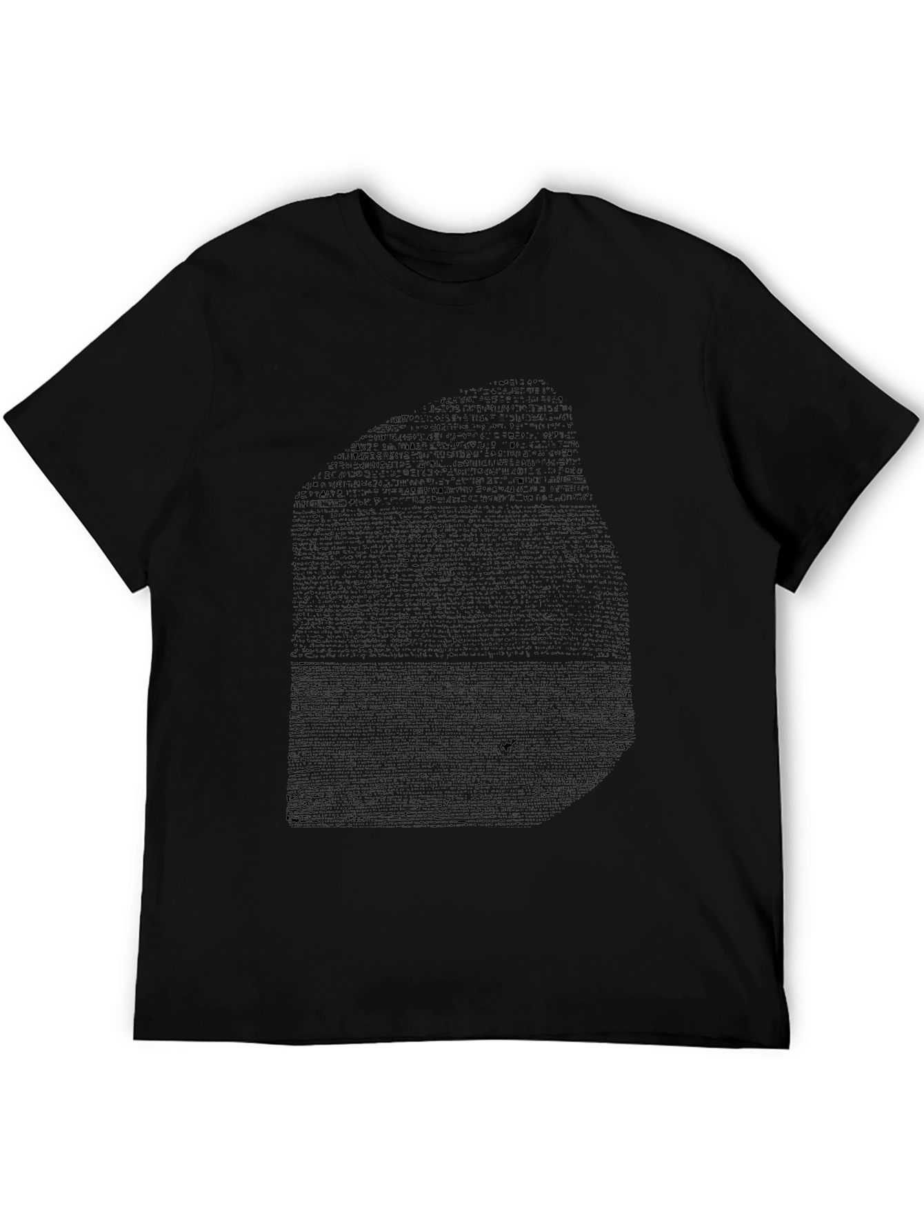 Text Patterned Black T-Shirt