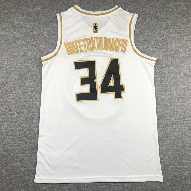 Men's Milwaukee Bucks Giannis Antetokounmpo #34 White Swingman Jerseys