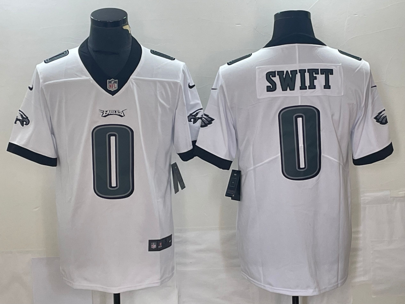 Men's Philadelphia Eagles D'Andre Swift #0 White Game Jerseys
