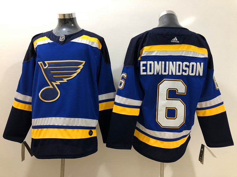 Men's St. Louis Blues Joel Edmundson #6 Blue Home Breakaway Player Jerseys