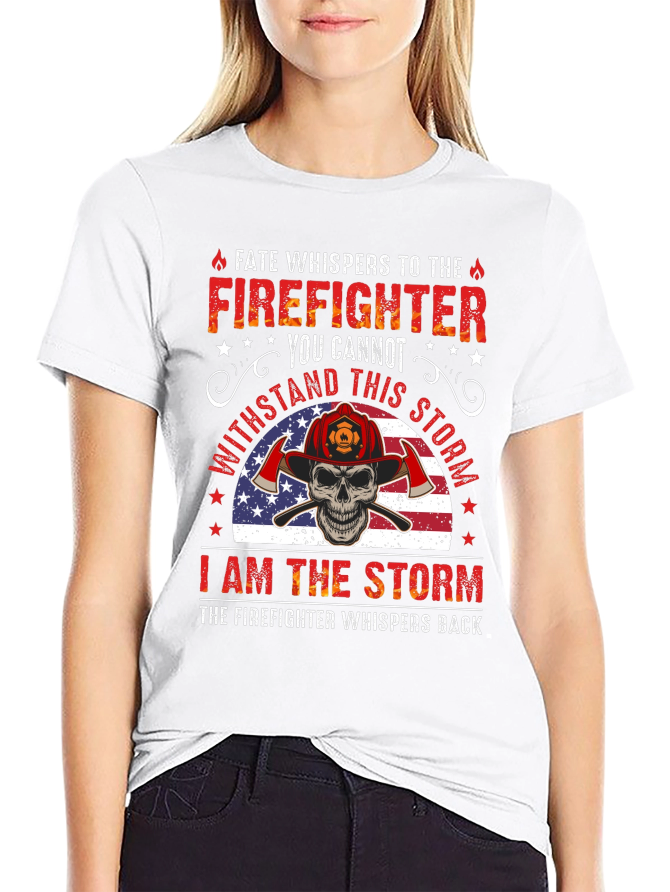 Firefighter Skull Graphic Tee - Fate Whispers T-Shirt