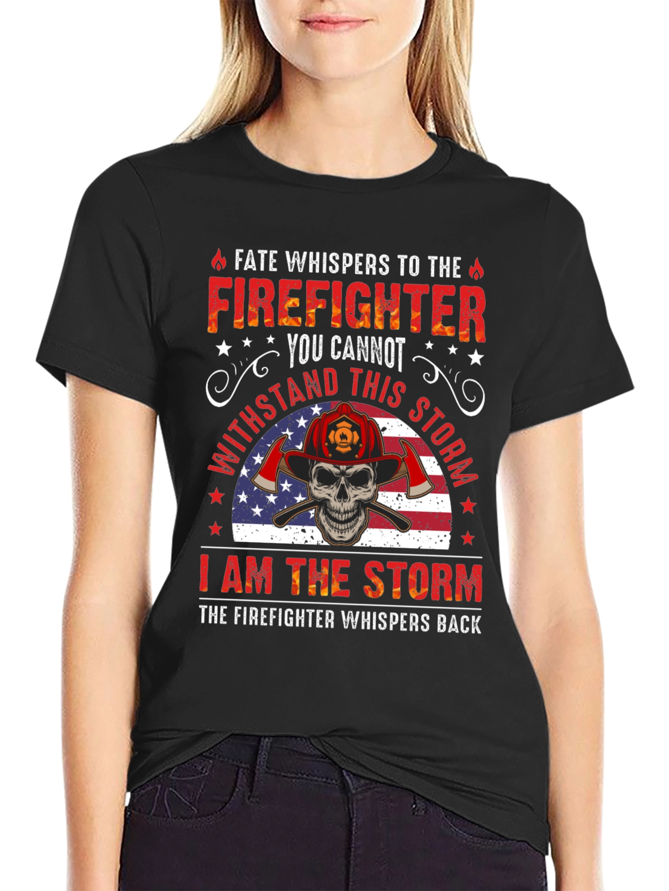 Firefighter Skull Graphic Tee - Fate Whispers T-Shirt