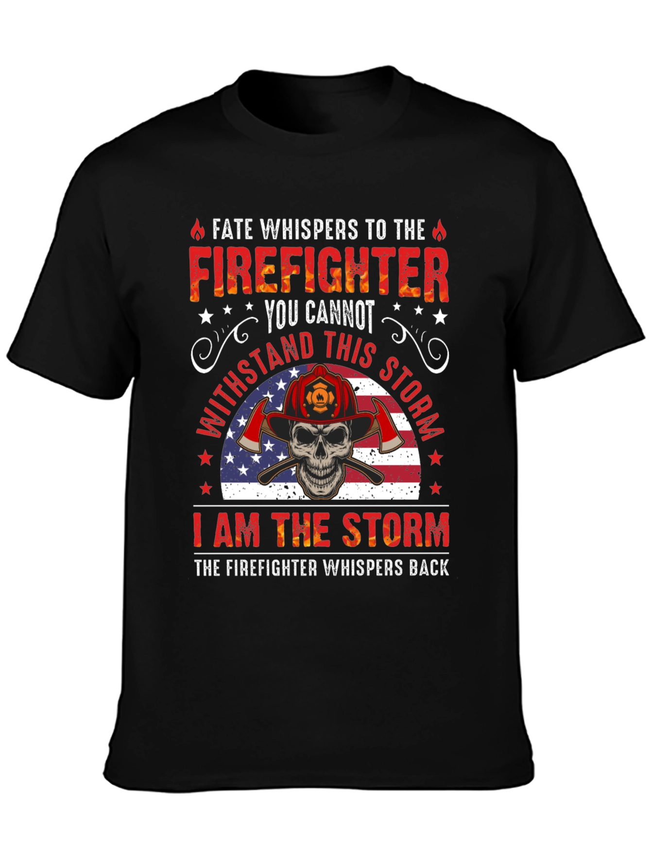 Firefighter Skull Graphic Tee - Fate Whispers T-Shirt