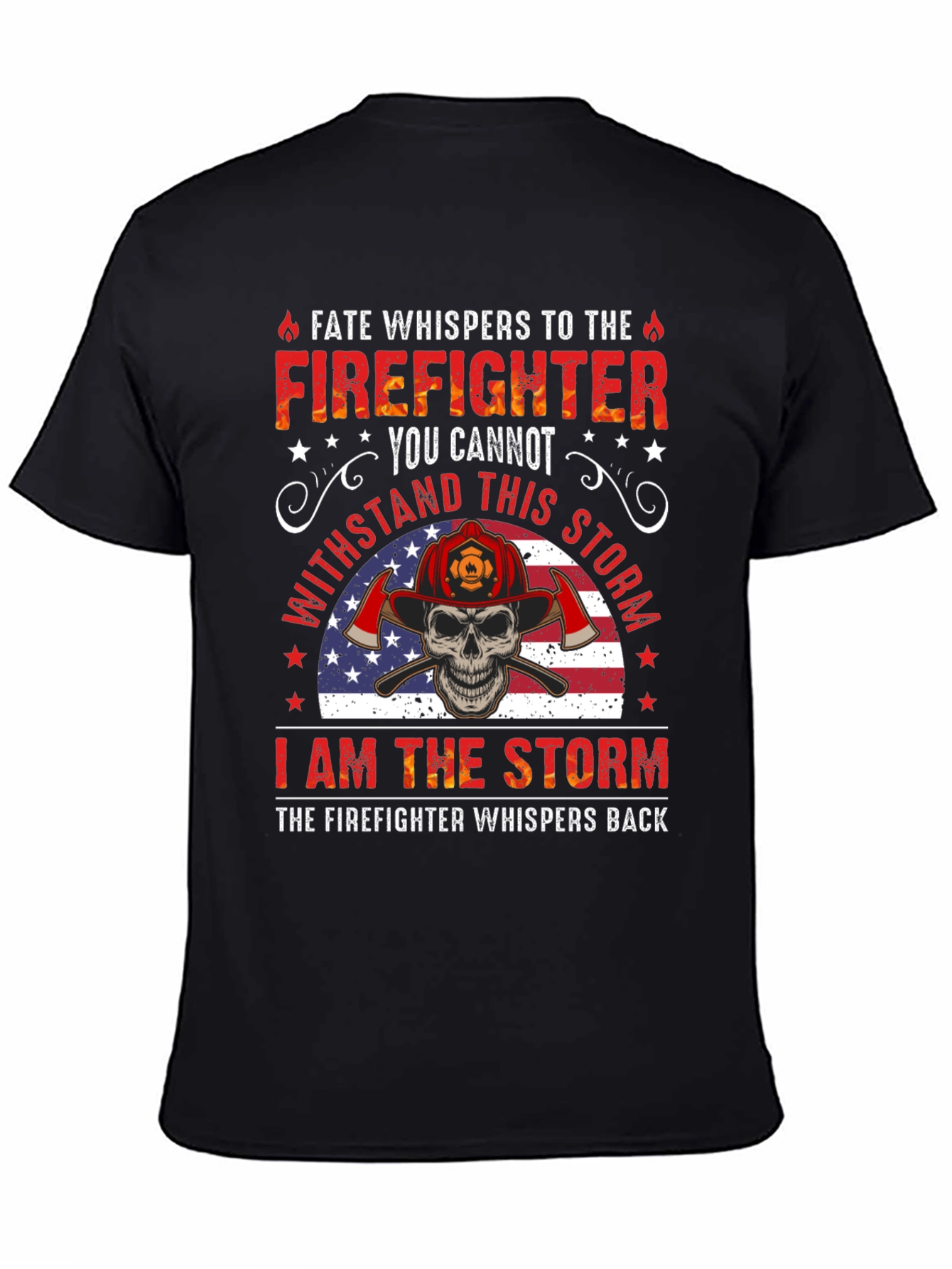 Firefighter Skull Graphic Tee - Fate Whispers T-Shirt