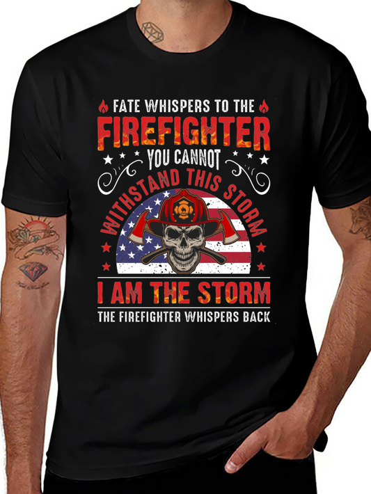 Firefighter Skull Graphic Tee - Fate Whispers T-Shirt