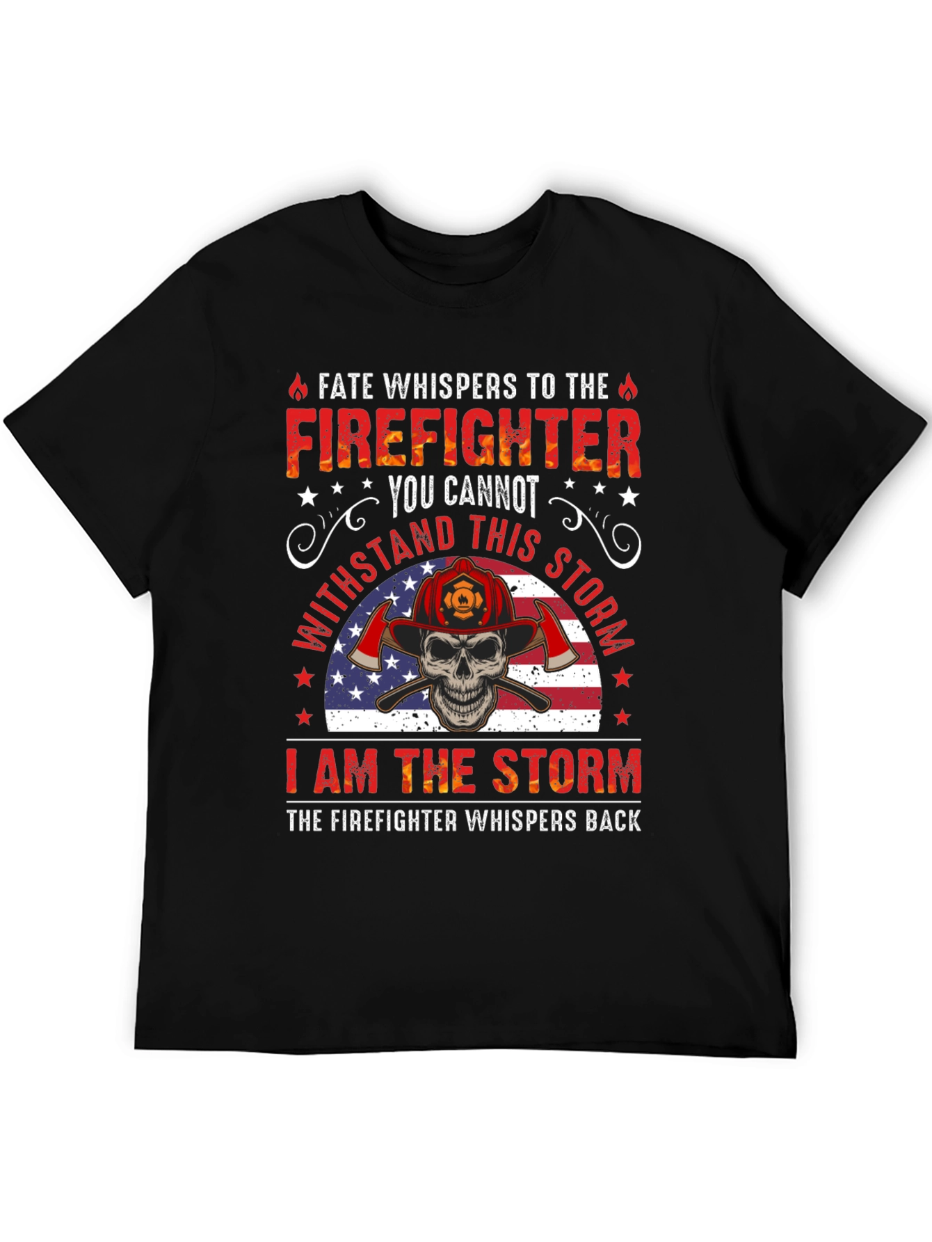 Firefighter Skull Graphic Tee - Fate Whispers T-Shirt