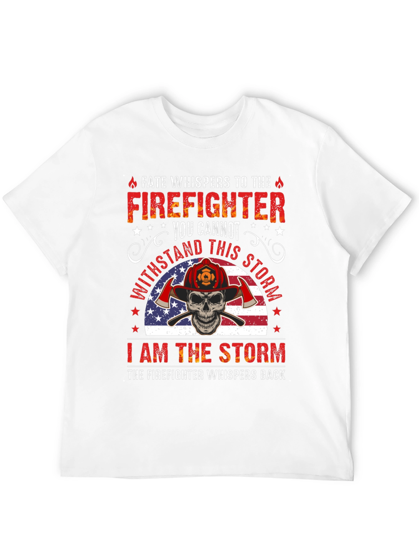 Firefighter Skull Graphic Tee - Fate Whispers T-Shirt