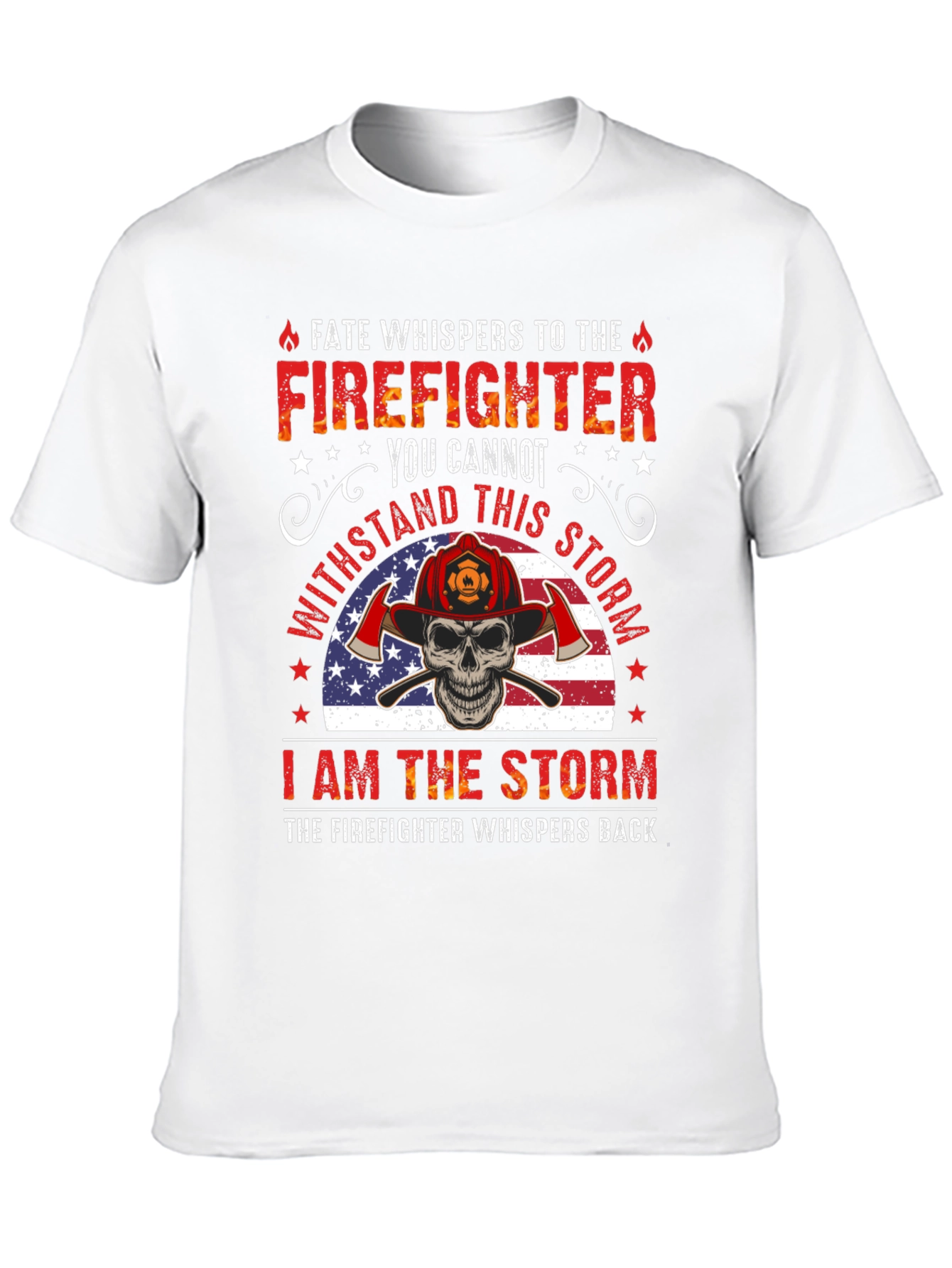 Firefighter Skull Graphic Tee - Fate Whispers T-Shirt