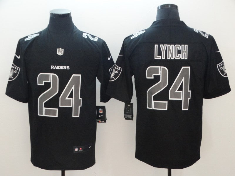 Men's Las Vegas Raiders Marshawn Lynch #24 Black Game Player Jerseys