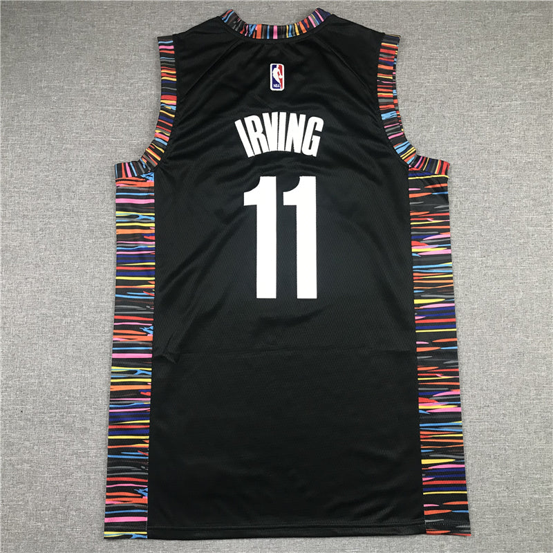 Men's Brooklyn Nets Kyrie Irving #11 Black Swingman Jerseys - City Edition