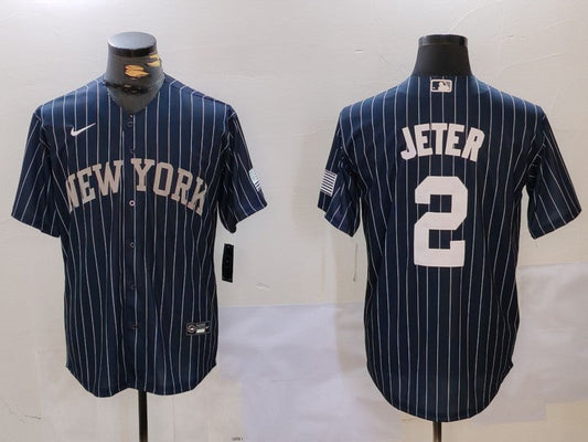 Men's New York Yankees Derek Jeter #2 Navy Player Jerseys