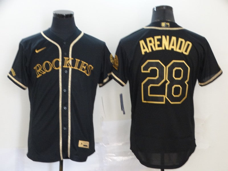 Men's Colorado Rockies Nolan Arenado #28 Black Replica Team Jerseys