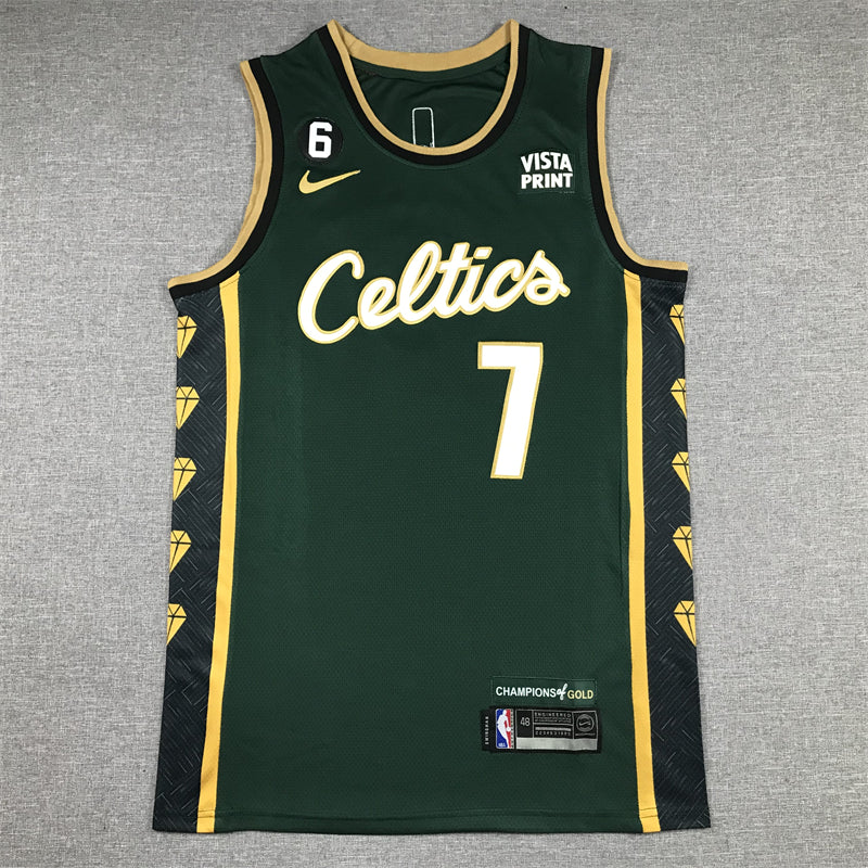 Men's Boston Celtics Jaylen Brown #7 Green 2022/23 Swingman Jerseys - City Edition