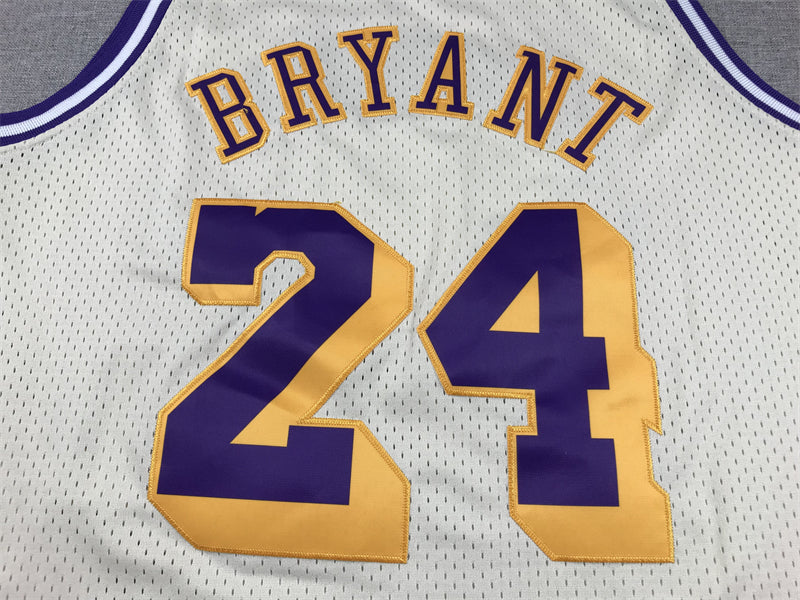 Men's Los Angeles Lakers Kobe Bryant #24 Cream Hardwood Classics Swingman Jerseys