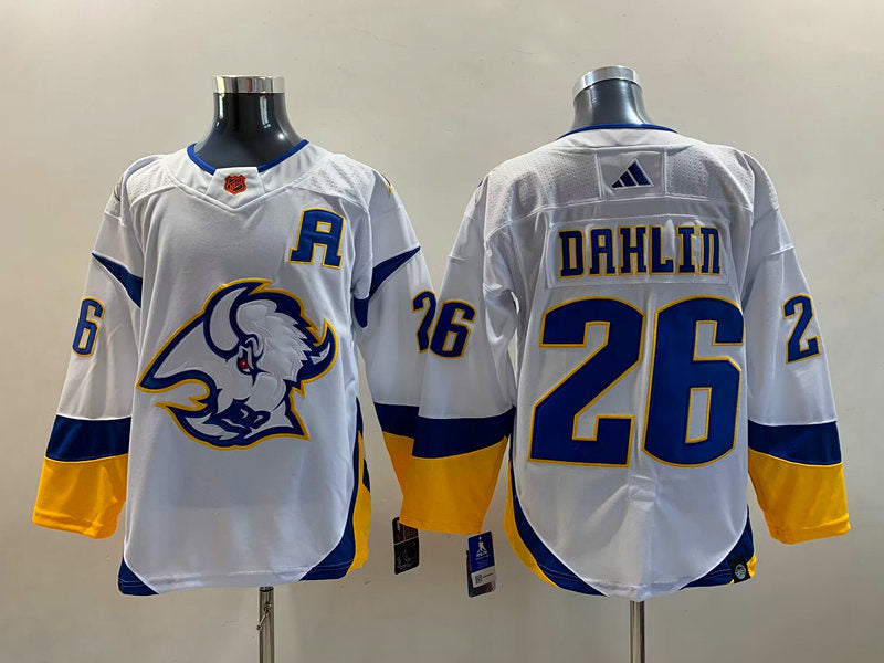 Men's Buffalo Sabres Rasmus Dahlin #26 White Replica Player Jerseys