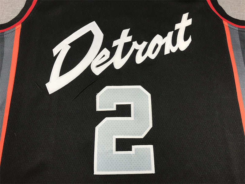 Men's Detroit Pistons Cade Cunningham #2 Black 2023/24 Swingman Jerseys - City Edition