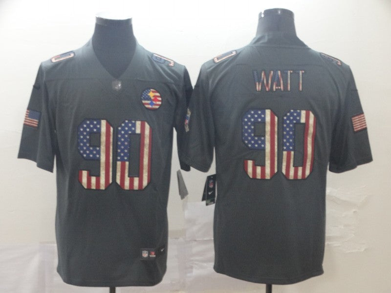 Men's Pittsburgh Steelers #90 T.J. Watt Black Team Player Jerseys