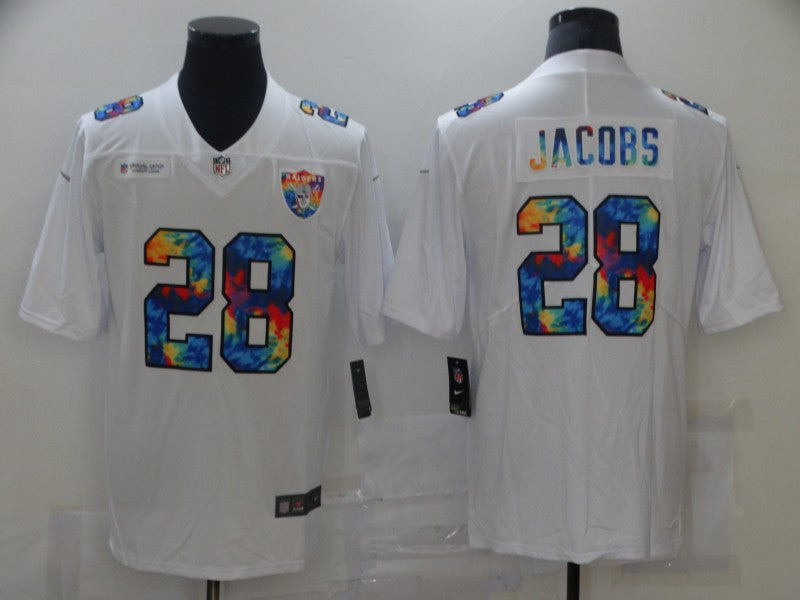 Men's Las Vegas Raiders Josh Jacobs #28 White Player Jerseys
