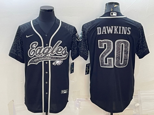 Men's Philadelphia Eagles Brian Dawkins #20 Black RFLCTV Limited Jerseys Joint Edition