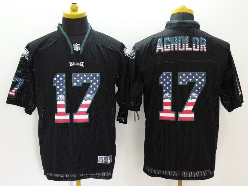 Men's Philadelphia Eagles Nelson Agholor #17 Black Game Jerseys