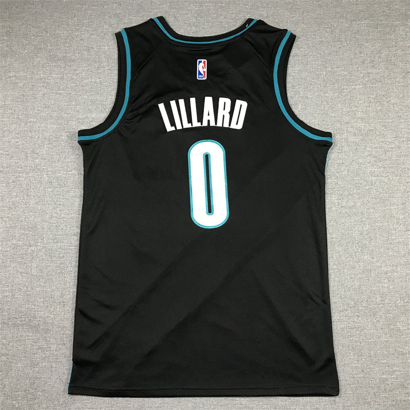 Men's Portland Trail Blazers Damian Lillard #0 Black 2022/23 Fastbreak Jerseys - City Edition