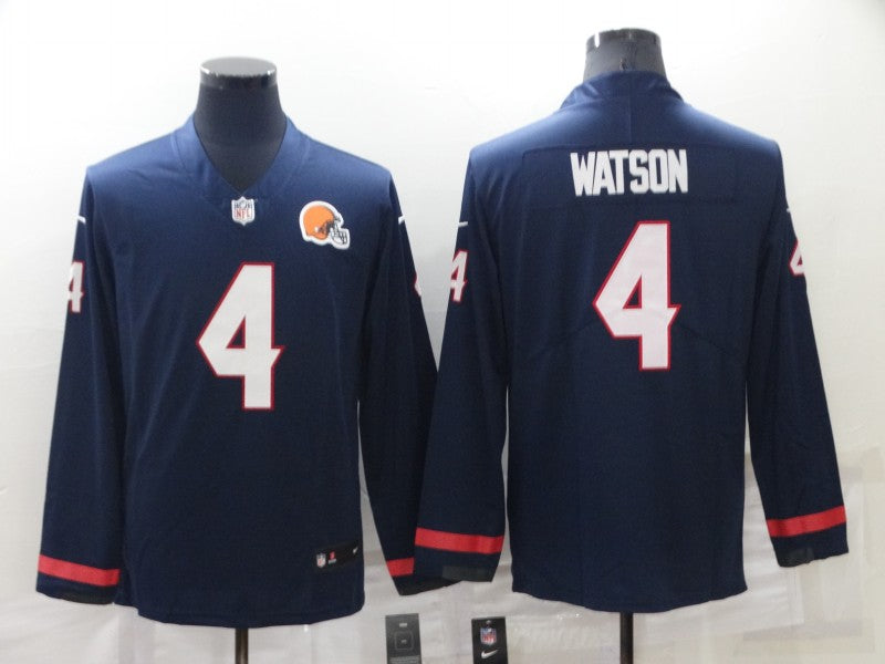 Men's Cleveland Browns Deshaun Watson #4 Navy Game Jerseys