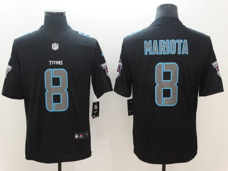 Men's Tennessee Titans Marcus Mariota #8 Black Player Game Jerseys