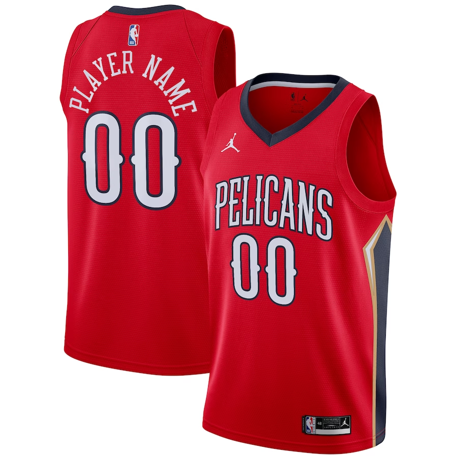Men's New Orleans Pelicans Red Swingman Custom Jerseys - Statement Edition