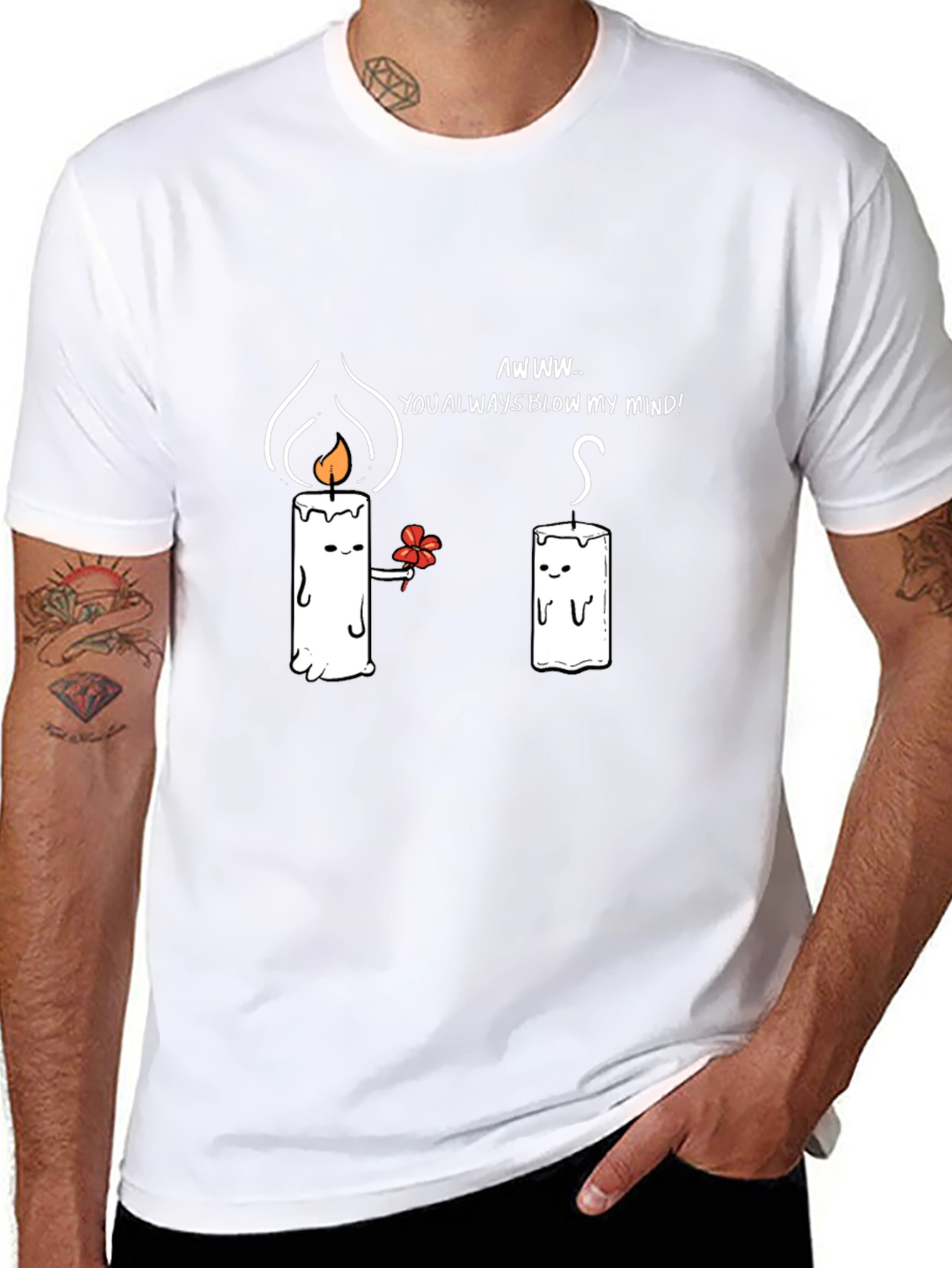 Cute Candle Love T-Shirt - You Blow My Mind!