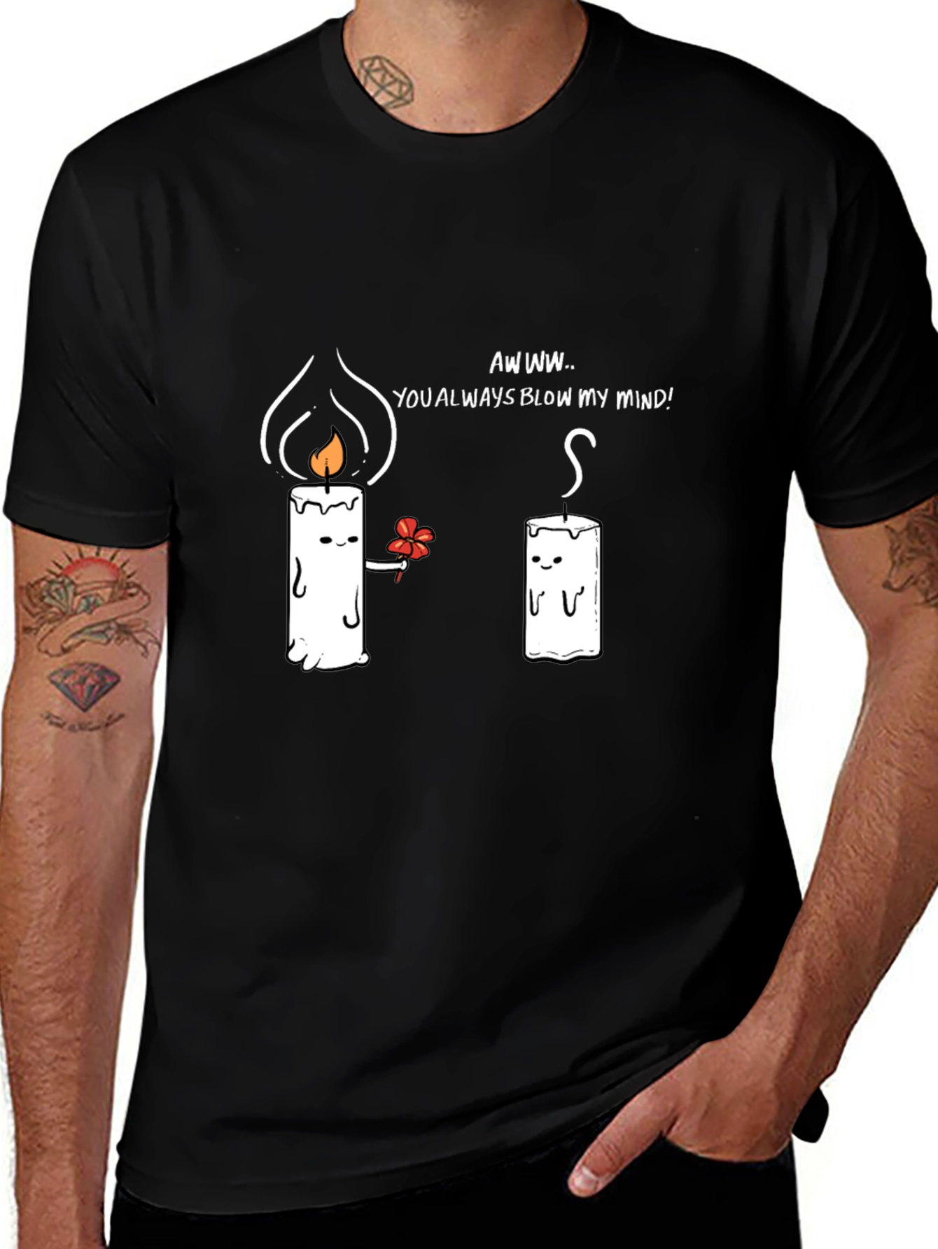 Cute Candle Love T-Shirt - You Blow My Mind!