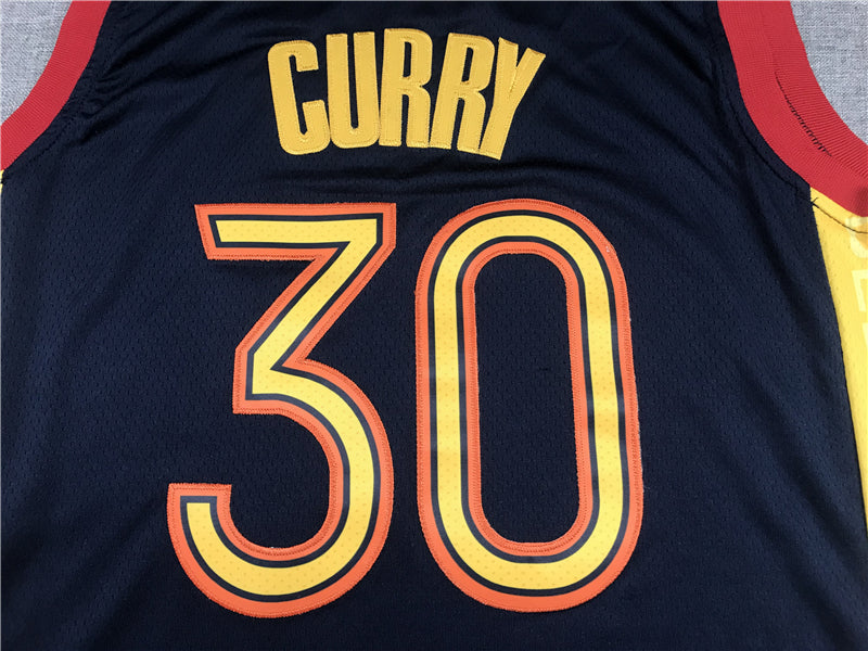 Men's Golden State Warriors Stephen Curry Navy Classics Jerseys City Edition