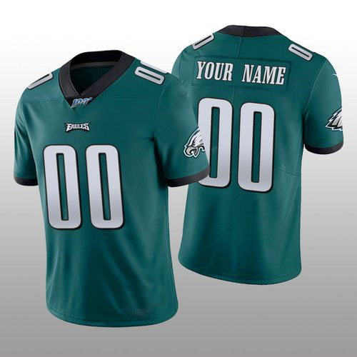 Custom1 Philadelphia Eagles Midnight Green Vapor Limited 100th Season Jerseys Stitched American Football Jerseys