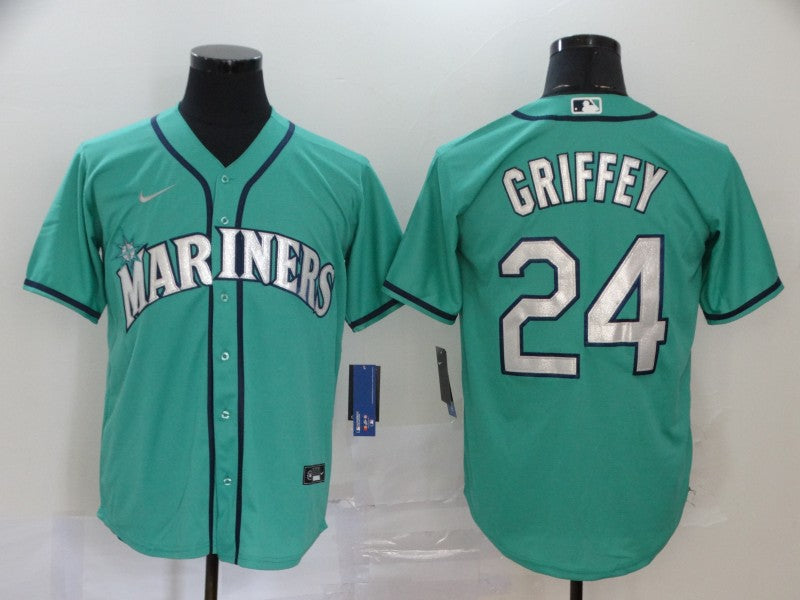 Men's Seattle Mariners Ken Griffey Jr. #24 Green Replica Baseball Jerseys