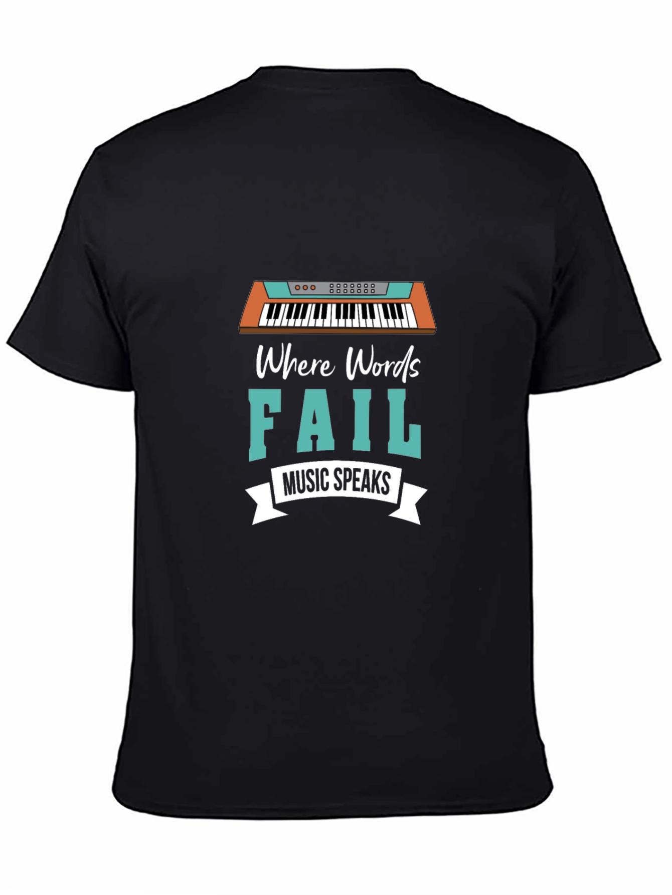Music Speaks T-Shirt - Keyboard Graphic Tee