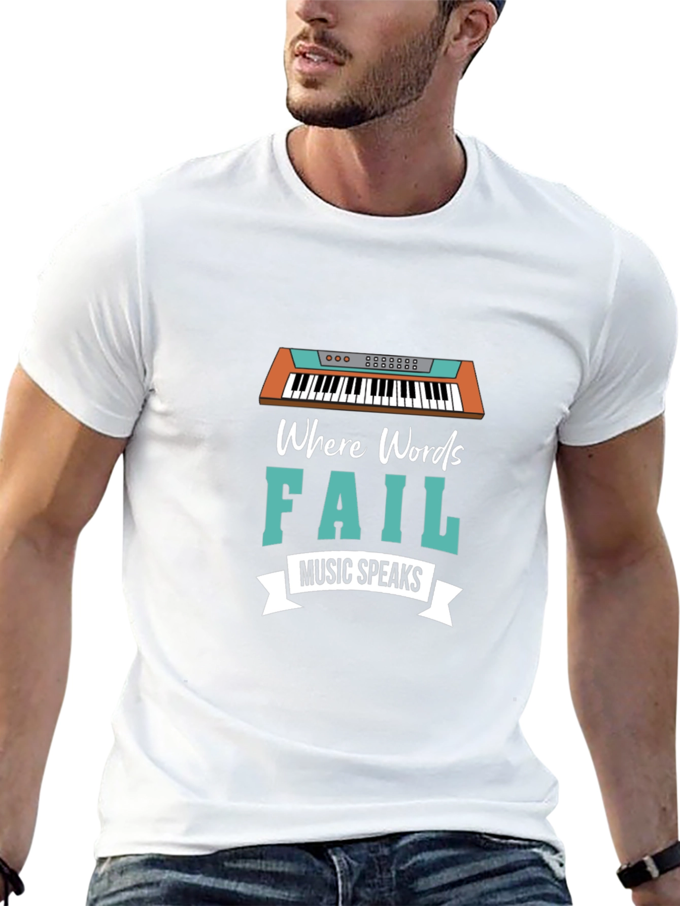 Music Speaks T-Shirt - Keyboard Graphic Tee