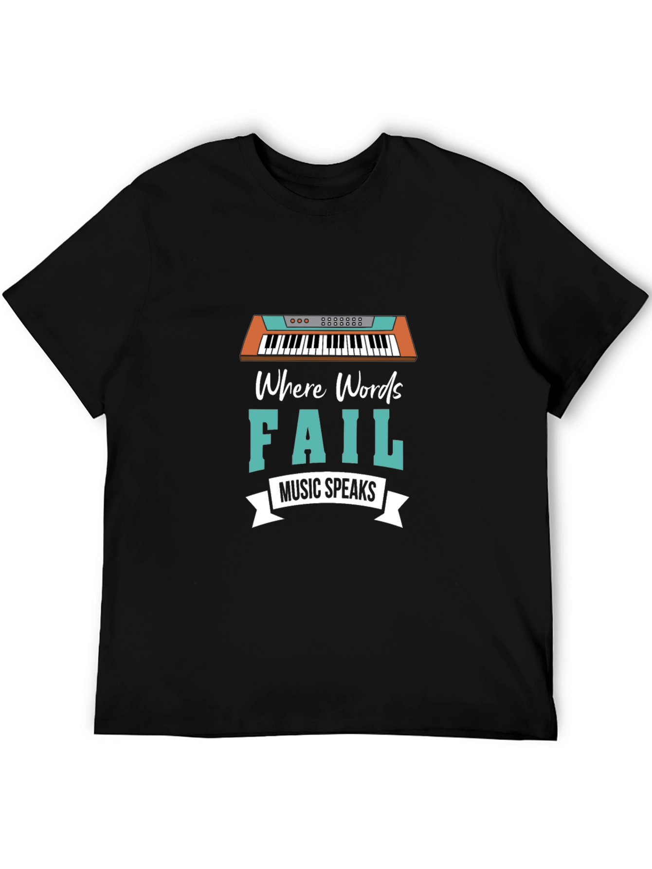 Music Speaks T-Shirt - Keyboard Graphic Tee