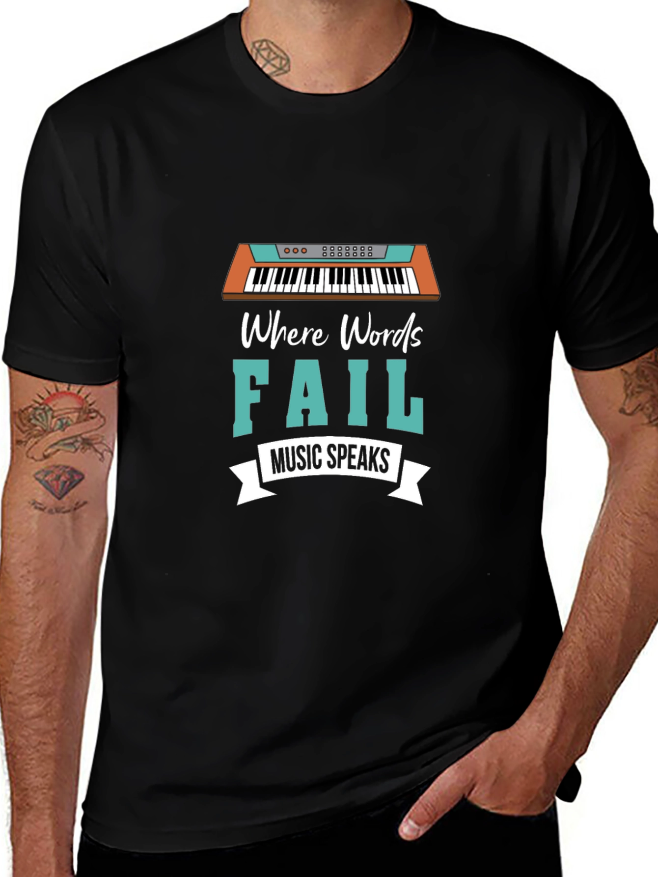 Music Speaks T-Shirt - Keyboard Graphic Tee