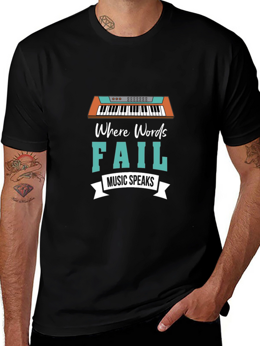 Music Speaks T-Shirt - Keyboard Graphic Tee